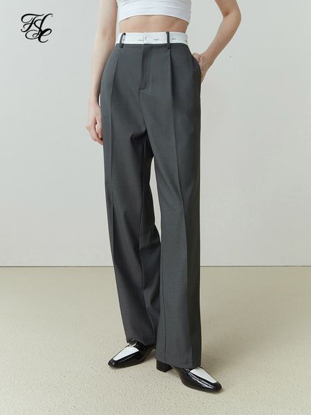 women's pants s fsle design sense stitching waist straight-leg pants for women early spring slim high-waist casual pant office lady 230, Black;white
women's pants s fsle design sense stitching waist straight-leg pants for women early spring slim high-waist casual pant office lady 230, Black;white