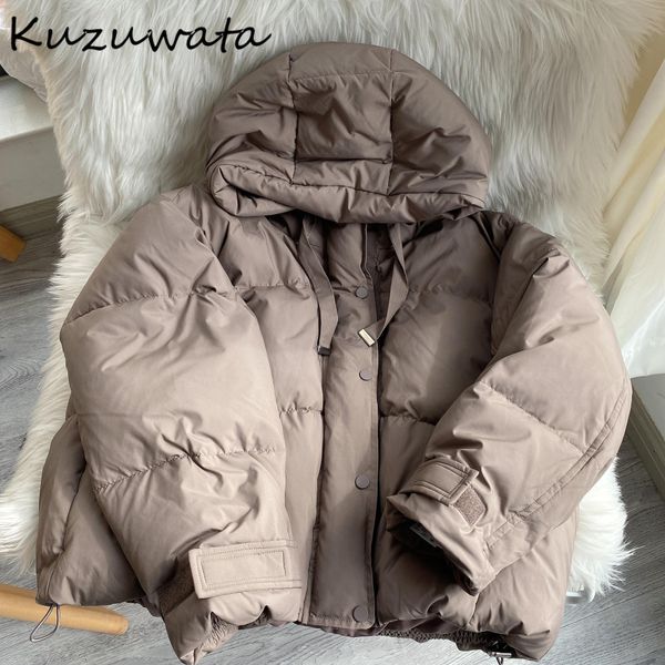 leather kuzuwata 2022 winter women parkas japanese temperament commuting simple thick warm cotton coats short zipper hooded down jacket, Black
leather kuzuwata 2022 winter women parkas japanese temperament commuting simple thick warm cotton coats short zipper hooded down jacket, Black
