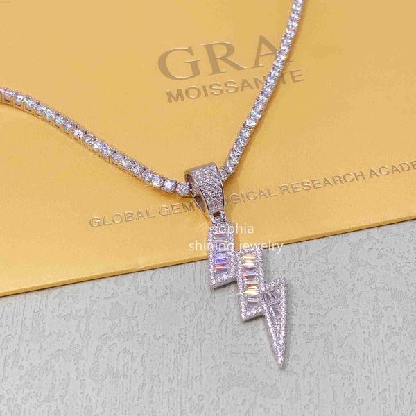 s925 sterling silver hip hop tennis chain iced out baguette jewelry lightning pendant
s925 sterling silver hip hop tennis chain iced out baguette jewelry lightning pendant