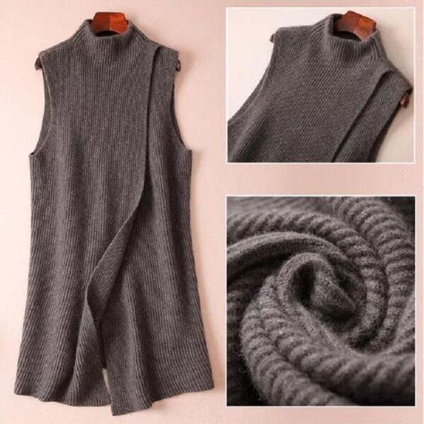 vests autumn and winter new solid color knitted cashmere jacket vest female long section halfhigh round neck sleeveless wool sweater, Black;white
vests autumn and winter new solid color knitted cashmere jacket vest female long section halfhigh round neck sleeveless wool sweater, Black;white