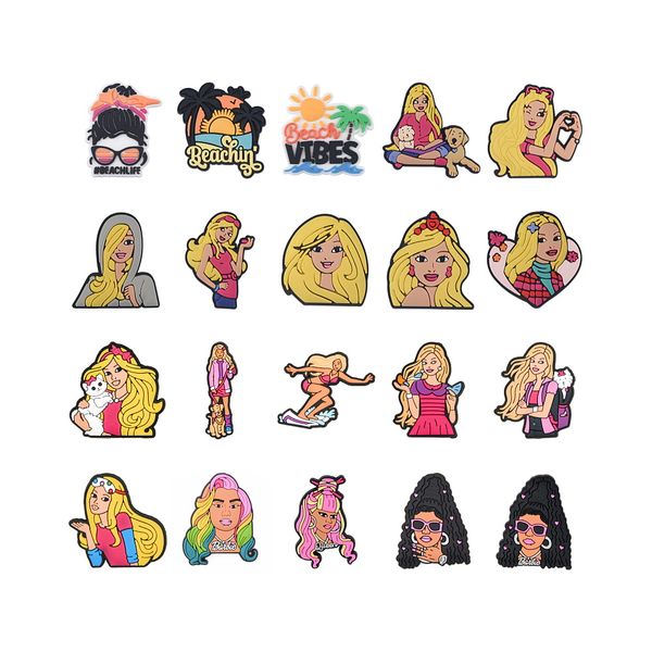 new arrival lovely girl cartoon diy decoration charms summer vibes garden croc shoe accessories clogs charms, White;pink
new arrival lovely girl cartoon diy decoration charms summer vibes garden croc shoe accessories clogs charms, White;pink