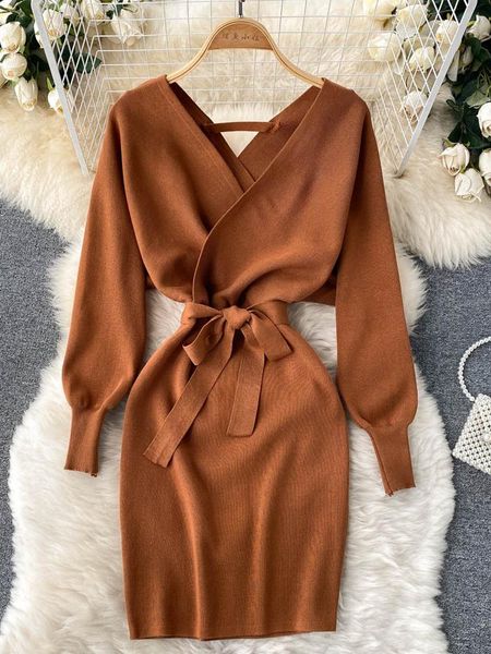 dresses yuoomuoo fashion y2k casual vestidos women dress 2022 autumn winter bodycon knitted sweater dress elegant office ladies dress, Black;gray
dresses yuoomuoo fashion y2k casual vestidos women dress 2022 autumn winter bodycon knitted sweater dress elegant office ladies dress, Black;gray