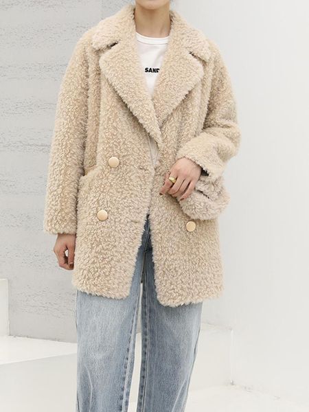 fur menina bonita 2022 new luxury winter jacket women's coat doublebreasted woven real natural wool fur lapel warm loose outerwear, Black
fur menina bonita 2022 new luxury winter jacket women's coat doublebreasted woven real natural wool fur lapel warm loose outerwear, Black