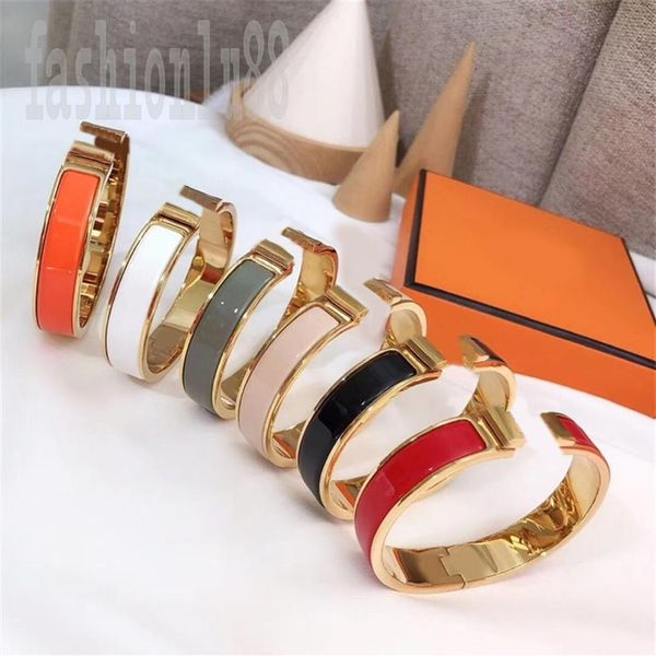 h bracelet women enamel bangle plated gold silver buckle party wedding couple cuff wide orange black luxury designer bracelets fas271t
h bracelet women enamel bangle plated gold silver buckle party wedding couple cuff wide orange black luxury designer bracelets fas271t