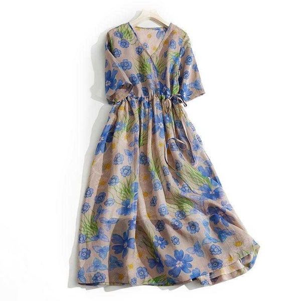 ramie dress western style youthful looking waist tight artistic linen floral, Black;gray
ramie dress western style youthful looking waist tight artistic linen floral, Black;gray