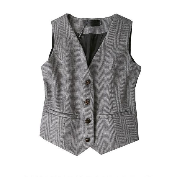 vests women's herringbone wool tweed v neck business tank ladies vintage office formal workwear, Black;white
vests women's herringbone wool tweed v neck business tank ladies vintage office formal workwear, Black;white