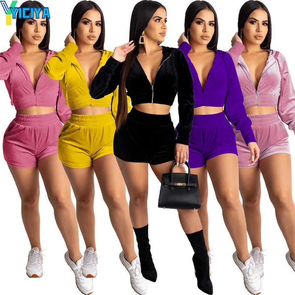yiciya women 2 piece tracksuits designer solid color velvet hooded fashion casual clothes club long sleeve short pant sportswear, Gray
yiciya women 2 piece tracksuits designer solid color velvet hooded fashion casual clothes club long sleeve short pant sportswear, Gray