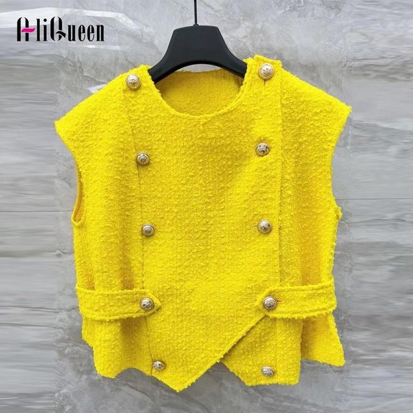 vests summer small fragrance short sleeveless yellow double breasted vest women luxury versatile tweed vest loose casual crop, Black;white
vests summer small fragrance short sleeveless yellow double breasted vest women luxury versatile tweed vest loose casual crop, Black;white