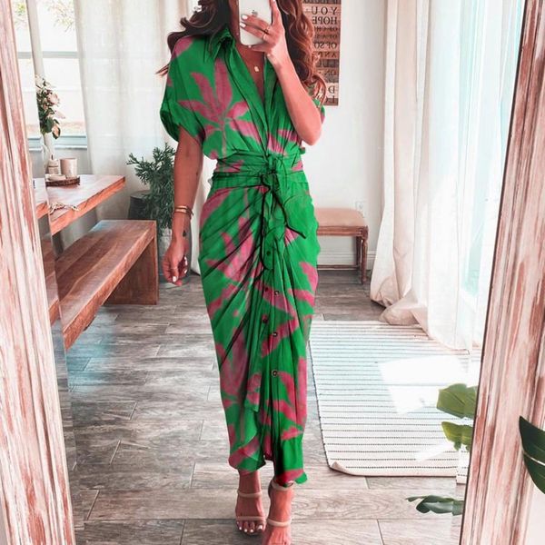 casual dresses elegant women 2023 summer fashion printed short sleeve shirt vintage waist tieup button bandage long robe 230421, Black;gray
casual dresses elegant women 2023 summer fashion printed short sleeve shirt vintage waist tieup button bandage long robe 230421, Black;gray