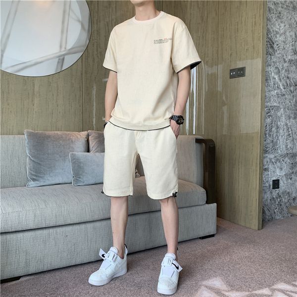 men's tracksuits suit summer twopiece set 2023 leisure sports hemp cotton short sleeve tshirt youth brand sportswear 230421, Gray
men's tracksuits suit summer twopiece set 2023 leisure sports hemp cotton short sleeve tshirt youth brand sportswear 230421, Gray