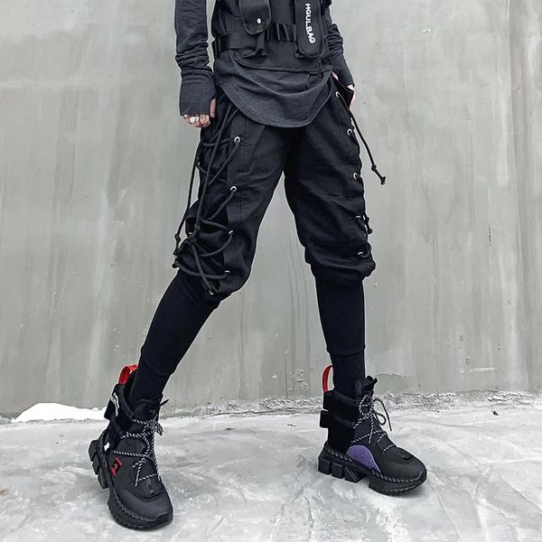 pants sides drawstring weaving techwear harem pants men harajuku hip hop skinny pants goth punk street joggers, Black
pants sides drawstring weaving techwear harem pants men harajuku hip hop skinny pants goth punk street joggers, Black