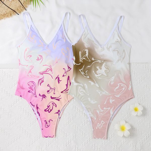 23 new european and american bikini one-piece women's swimsuit gradual printing fashion women's swimsuit, White;black
23 new european and american bikini one-piece women's swimsuit gradual printing fashion women's swimsuit, White;black
