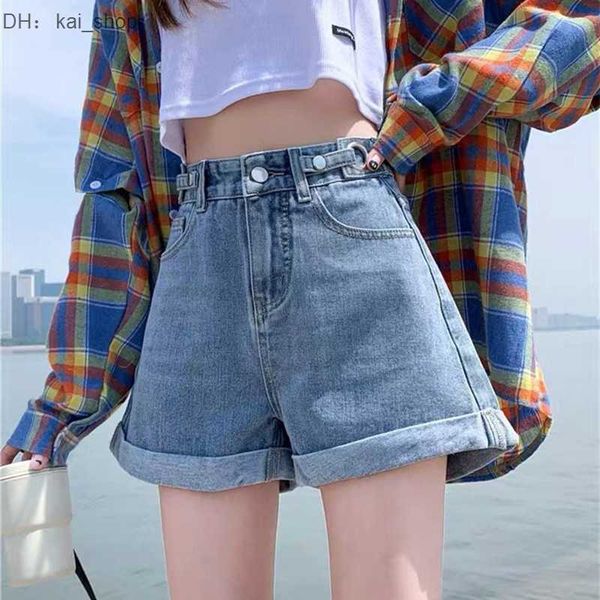 women's jeans summer south korean new curled denim shorts cotton pants casual wide leg trend 11, Blue
women's jeans summer south korean new curled denim shorts cotton pants casual wide leg trend 11, Blue