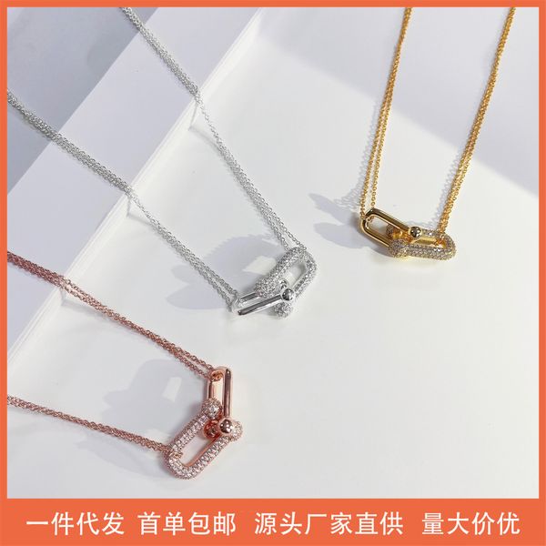 designer jewelry necklace luxury fashion jewelry party sterling silver double rings diamond pendant rose gold double u loop necklaces for wo
designer jewelry necklace luxury fashion jewelry party sterling silver double rings diamond pendant rose gold double u loop necklaces for wo