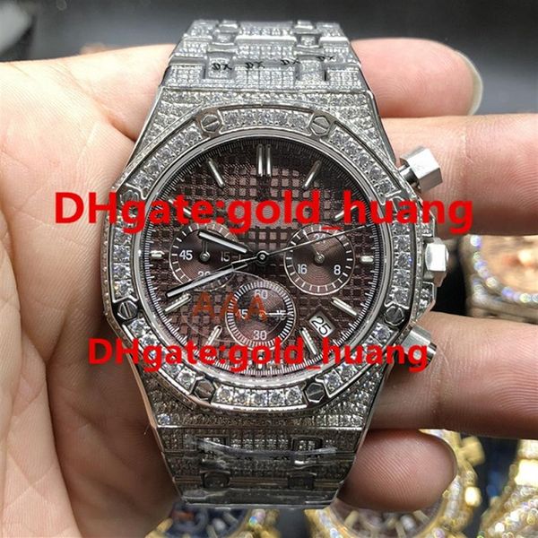 full iced luxury 42mm diamond quartz man watch full diamond band quartz stainless steel sapphire full function men's watches 202i, Slivery;brown
full iced luxury 42mm diamond quartz man watch full diamond band quartz stainless steel sapphire full function men's watches 202i, Slivery;brown