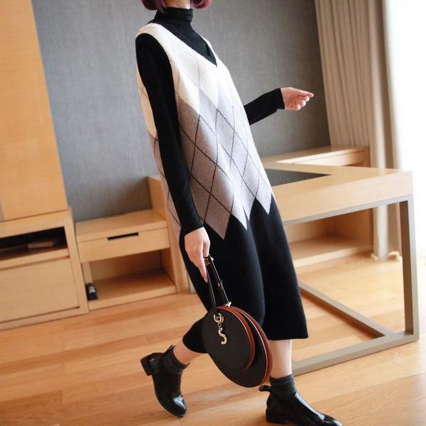 vests 2022 new spring autumn women knitted pullovers sweater female long sweater dress ladies vintage vests 2xl q77, Black;white
vests 2022 new spring autumn women knitted pullovers sweater female long sweater dress ladies vintage vests 2xl q77, Black;white
