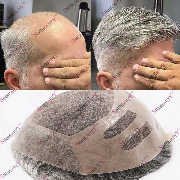 durable npu bond human hair men's toupee fine mono gray hair prosthesis 8x10 inches base natural hairline capillary system, Black
durable npu bond human hair men's toupee fine mono gray hair prosthesis 8x10 inches base natural hairline capillary system, Black