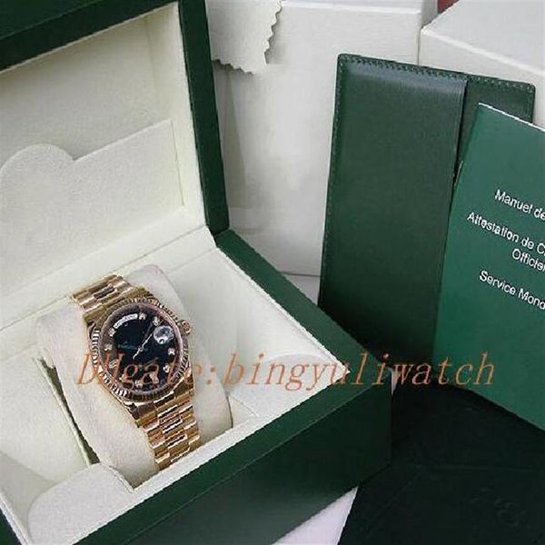 factory s asia 2813 men automatic movement 41mm yellow gold black diamond dial day-date model #118238 with original box diving315r, Slivery;brown
factory s asia 2813 men automatic movement 41mm yellow gold black diamond dial day-date model #118238 with original box diving315r, Slivery;brown