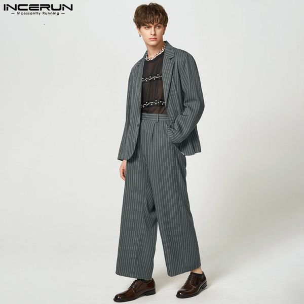 men's tracksuits fashion men striped sets streetwear elegant lapel long sleeve blazer straight pants 2pcs men casual suits s-5xl inceru, Gray
men's tracksuits fashion men striped sets streetwear elegant lapel long sleeve blazer straight pants 2pcs men casual suits s-5xl inceru, Gray