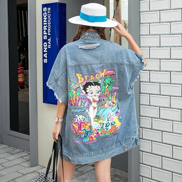 vests women's spring and autumn new elling trendy cartoon heavy industry beaded sequins denim vest jacket, Black;white
vests women's spring and autumn new elling trendy cartoon heavy industry beaded sequins denim vest jacket, Black;white
