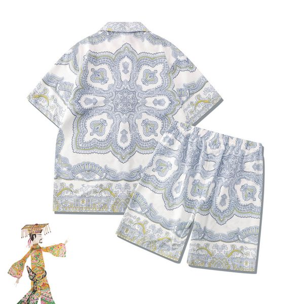 shirts set 23ss shorts men women summer hawaii loose casual, White;black