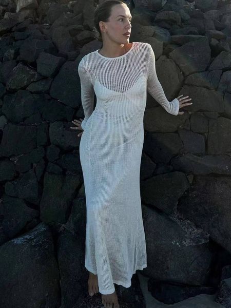 casual dresses summer knitted maxi for women hollow out see through long sleeve slim elegant club party beach 230421, Black;gray
casual dresses summer knitted maxi for women hollow out see through long sleeve slim elegant club party beach 230421, Black;gray