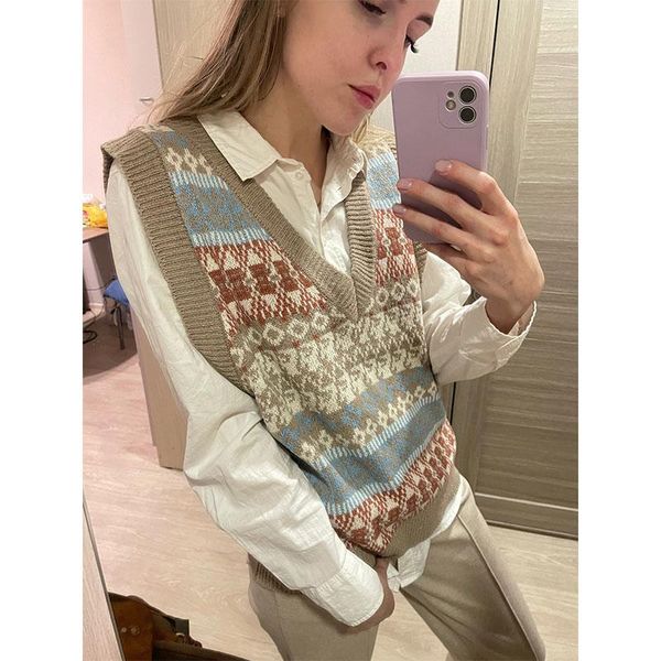 vests new vneck knitted vest sweater women sleeveless patchwork elasticity sweater loose female knit casual oversized vest, Black;white
vests new vneck knitted vest sweater women sleeveless patchwork elasticity sweater loose female knit casual oversized vest, Black;white