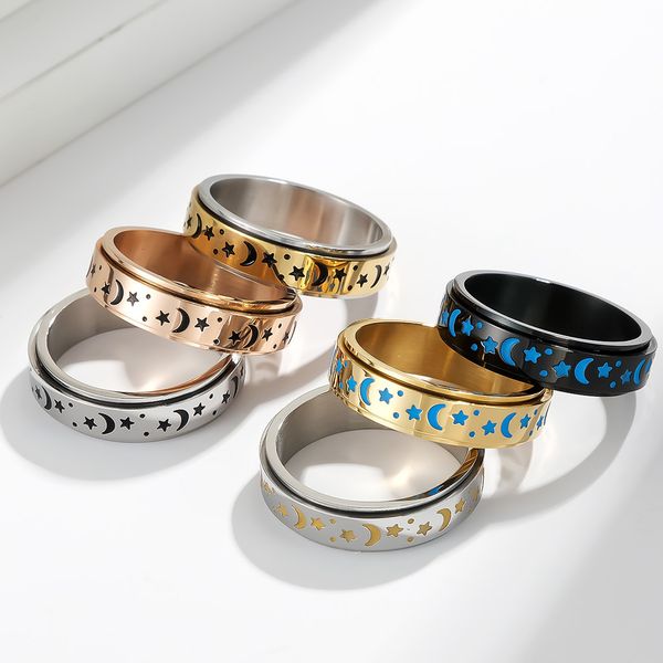 popular star moon titanium steel rotatable luminous ring friendship rings decompression relieve anxiety stainless steel men band fashion jew, Silver
popular star moon titanium steel rotatable luminous ring friendship rings decompression relieve anxiety stainless steel men band fashion jew, Silver