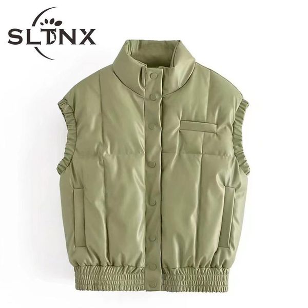 vests sltnx fashion leather pu women jackets vests solid oneck sleeveless cotton vest with pocket female waistcoat thicken coats, Black;white
vests sltnx fashion leather pu women jackets vests solid oneck sleeveless cotton vest with pocket female waistcoat thicken coats, Black;white