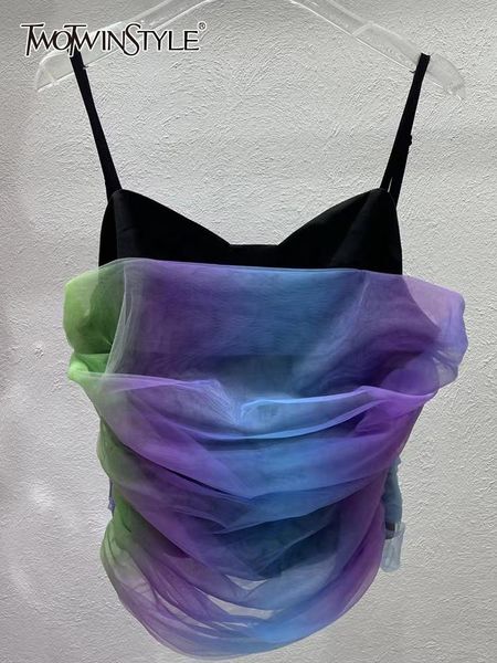 t-shirt twotwinstyle patchwork ombre mesh camis for women v neck sleeveless slim tank female summer fashion clothing 2022 new, White
t-shirt twotwinstyle patchwork ombre mesh camis for women v neck sleeveless slim tank female summer fashion clothing 2022 new, White