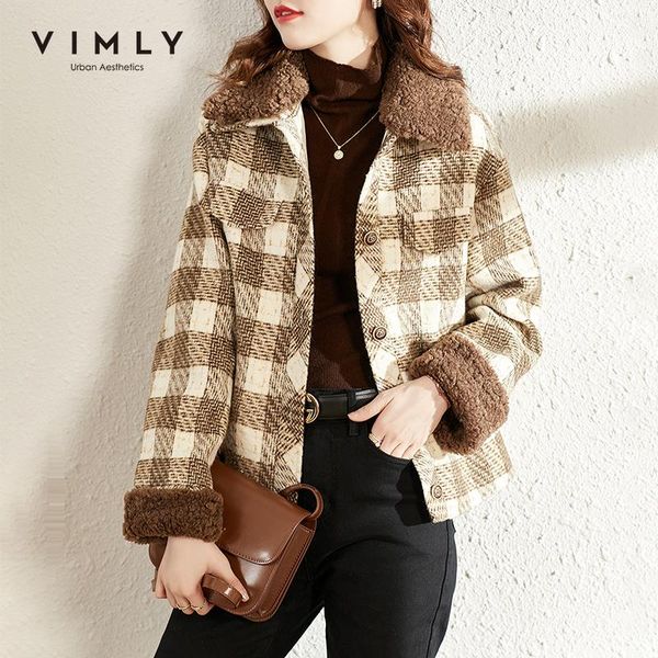 fur vimly warm jacket for women 2021 winter coat women's vintage fur collar woolen jackets elegant female plaid thick overcoat v0269, Black
fur vimly warm jacket for women 2021 winter coat women's vintage fur collar woolen jackets elegant female plaid thick overcoat v0269, Black