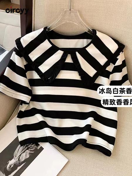 polos circyy women tshirts black white striped peter pan collar short summer new knitted short sleeve loose fashion sweet clothes
polos circyy women tshirts black white striped peter pan collar short summer new knitted short sleeve loose fashion sweet clothes