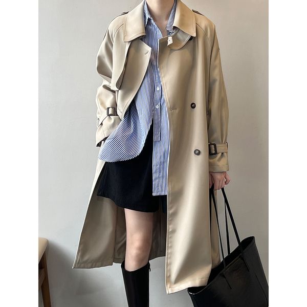 women's trench coats fashionable windbreaker casual long loose autumn and winter double breasted wear 230421, Tan;black
women's trench coats fashionable windbreaker casual long loose autumn and winter double breasted wear 230421, Tan;black