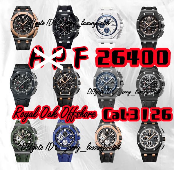 apf luxury men's watch 26400 all styles carbon fiber chronograph watch 44mm double sided sapphire lens natural rubber belt 3126 chronog, Slivery;brown
apf luxury men's watch 26400 all styles carbon fiber chronograph watch 44mm double sided sapphire lens natural rubber belt 3126 chronog, Slivery;brown