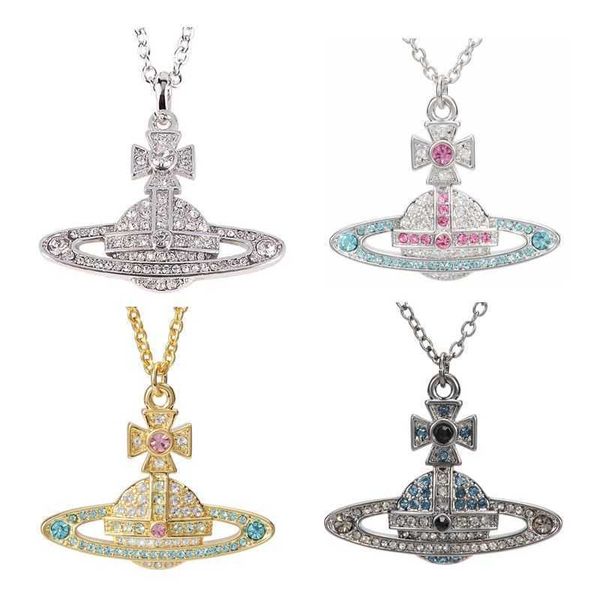 designer vivians necklace vw empress dowager kika series colorful diamond big saturn necklace temperament anti allergic, Silver
designer vivians necklace vw empress dowager kika series colorful diamond big saturn necklace temperament anti allergic, Silver