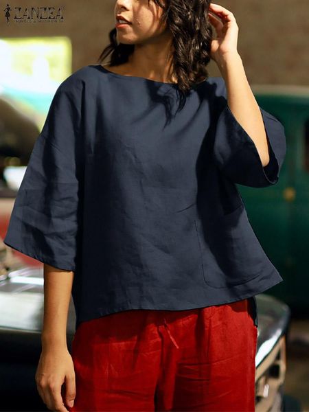 t-shirt zanzea women autumn solid color thin blouse 3/4 sleeved oneck baggy shirts femme fashion casual elegant holiday loose 2022, White
t-shirt zanzea women autumn solid color thin blouse 3/4 sleeved oneck baggy shirts femme fashion casual elegant holiday loose 2022, White