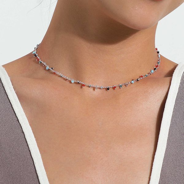 pendant necklaces bohemian colorful acrylic crystal bead tassel choker necklace simple trend handmade bead chain necklace for women gift jew, Silver
pendant necklaces bohemian colorful acrylic crystal bead tassel choker necklace simple trend handmade bead chain necklace for women gift jew, Silver