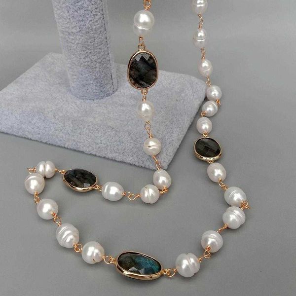 pendant necklaces kkgem 8x10mm natural white rice freshwater pearl rosary chain faceted pear labradorite bezel set sweater chain wrap neckla, Silver
pendant necklaces kkgem 8x10mm natural white rice freshwater pearl rosary chain faceted pear labradorite bezel set sweater chain wrap neckla, Silver