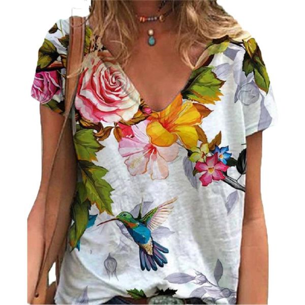 t-shirt women's v neck pullover flower printed t shirt spring autumn casual short sleeve loose ladies oversized tshirt tees, White
t-shirt women's v neck pullover flower printed t shirt spring autumn casual short sleeve loose ladies oversized tshirt tees, White