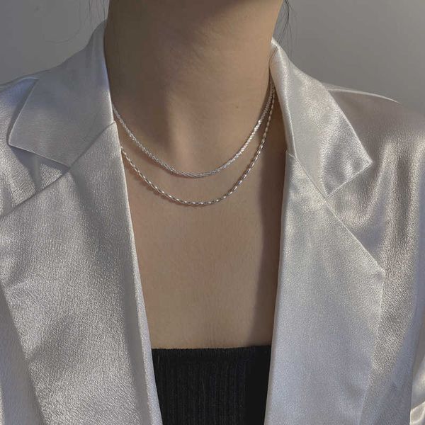 pendant necklaces genuine s925 sterling silver double layer rice grain necklace for women choker short sparkling clavicle chain fine jewelry
pendant necklaces genuine s925 sterling silver double layer rice grain necklace for women choker short sparkling clavicle chain fine jewelry