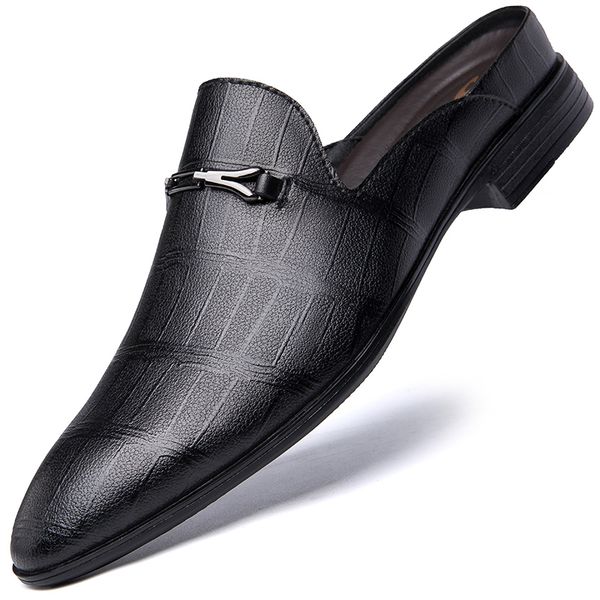 dress shoes men's first layer cowhide genuine leather mules male summer fashion casual breathable comfy sandals open back low-heel slip, Black
dress shoes men's first layer cowhide genuine leather mules male summer fashion casual breathable comfy sandals open back low-heel slip, Black