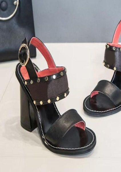 classic high heeled sandals party 100 leather women dance shoe designer letter heels 10cm rivet lady metal belt buckle thick6106636, Black
classic high heeled sandals party 100 leather women dance shoe designer letter heels 10cm rivet lady metal belt buckle thick6106636, Black