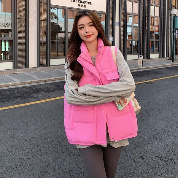 vests vest female loose 2022 new autumn and winter cotton vest short stand collar student warm vest coat tide, Black;white
vests vest female loose 2022 new autumn and winter cotton vest short stand collar student warm vest coat tide, Black;white