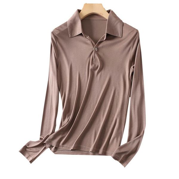 polos silk polo shirt women long sleeve shirts woemn spring autumn knitted silk undershirt elegant good quality woman blouse plus size, White
polos silk polo shirt women long sleeve shirts woemn spring autumn knitted silk undershirt elegant good quality woman blouse plus size, White