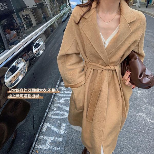 fur double sided cashmere coat women's max water wave wool coat autumn winter lace up wool coat nightgown labbro, Black
fur double sided cashmere coat women's max water wave wool coat autumn winter lace up wool coat nightgown labbro, Black