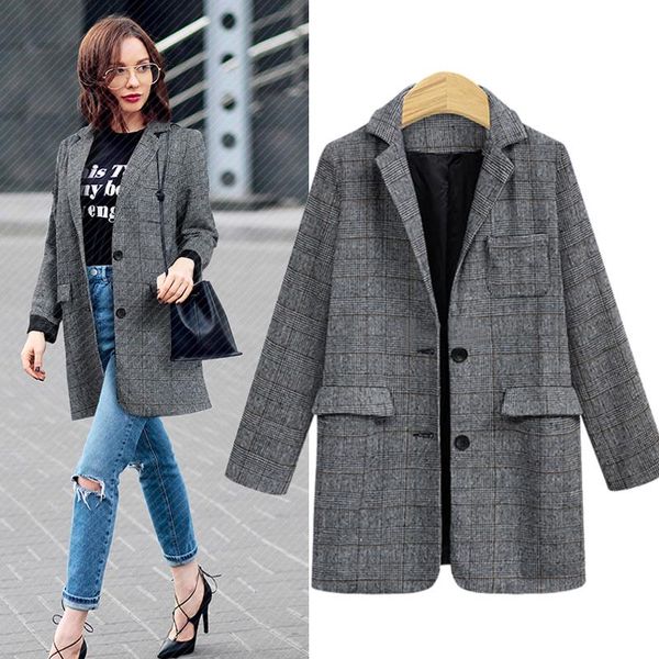 pants vintage single breasted plaid women blazer pockets jackets female retro suits coat outerwear blazer feminino, White
pants vintage single breasted plaid women blazer pockets jackets female retro suits coat outerwear blazer feminino, White