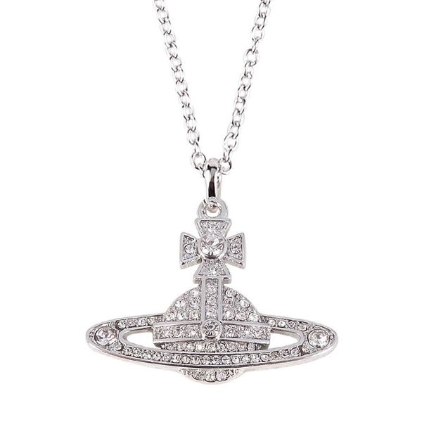 designer vivians necklace empress dowager kika series stone filled saturn necklace plating white gold anti allergy, Silver
designer vivians necklace empress dowager kika series stone filled saturn necklace plating white gold anti allergy, Silver