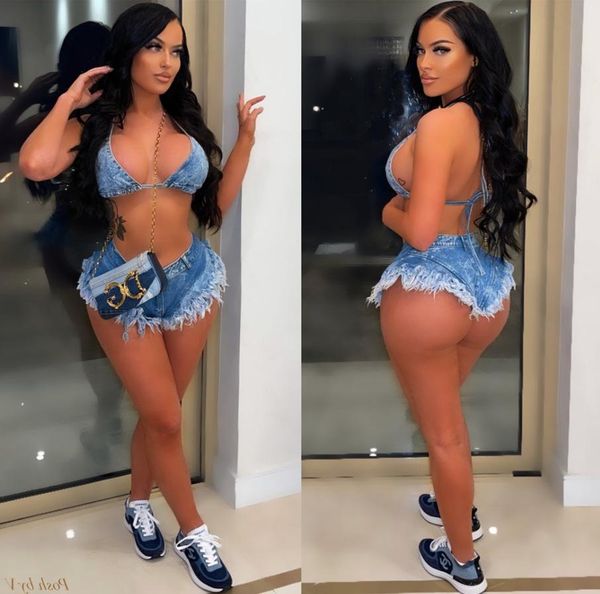 dress echoine denim bra and shorts two piece set bodycon lace up crop tassel fraying shorts denim jeans beach bikini suit, White
dress echoine denim bra and shorts two piece set bodycon lace up crop tassel fraying shorts denim jeans beach bikini suit, White