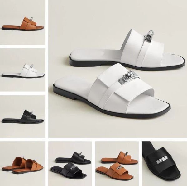 famous giulia women sandals shoes palladium-plated kelly buckle slippers calfskin leather brown black white lady slip on beach slide flats
famous giulia women sandals shoes palladium-plated kelly buckle slippers calfskin leather brown black white lady slip on beach slide flats