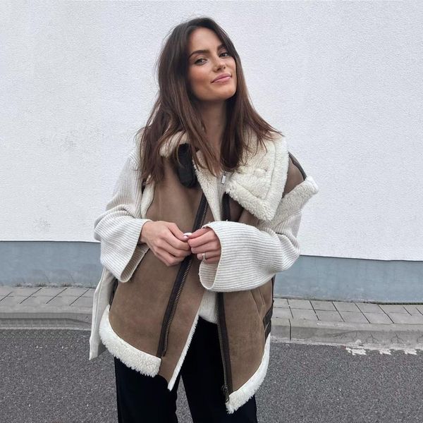 vests pb za 2022 autumn and winter new women's clothing allmatch thick warm lapel fleece stitching sleeveless vest 2969856, Black;white
vests pb za 2022 autumn and winter new women's clothing allmatch thick warm lapel fleece stitching sleeveless vest 2969856, Black;white